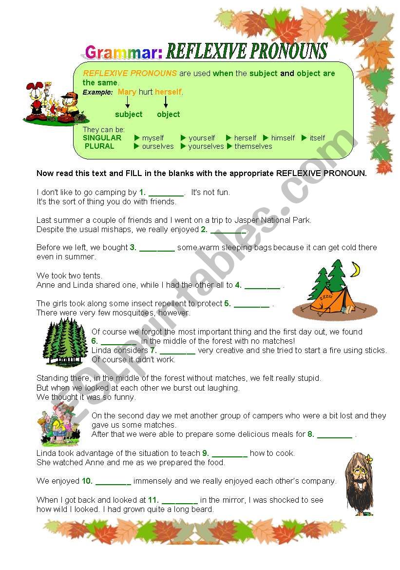 Reflexive Pronouns worksheet