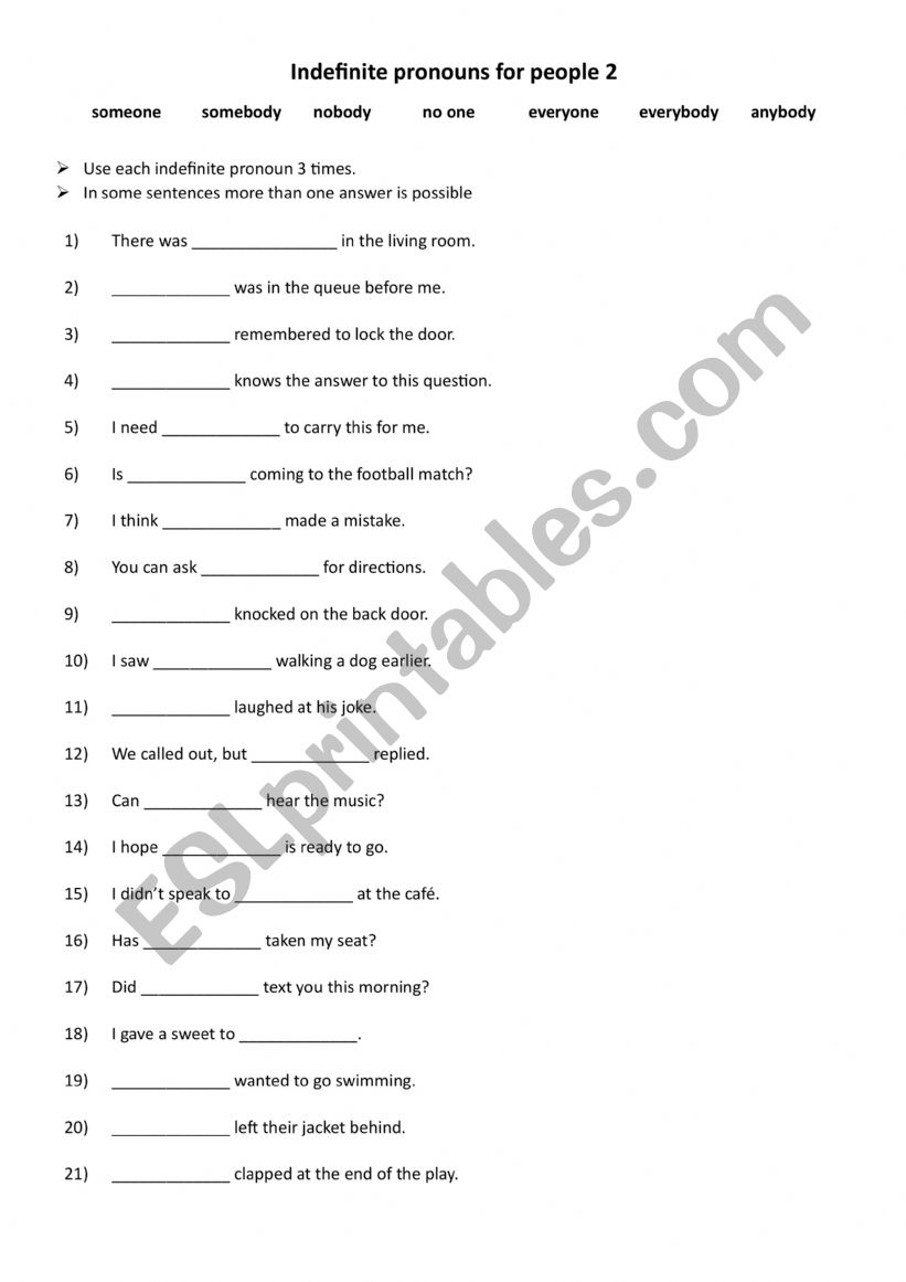 7 indefinite pronouns for people 2