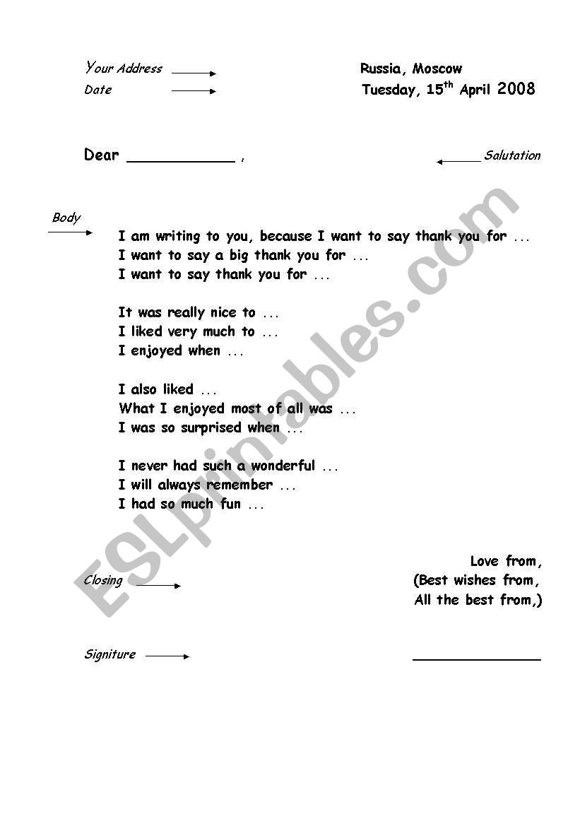 letter worksheet