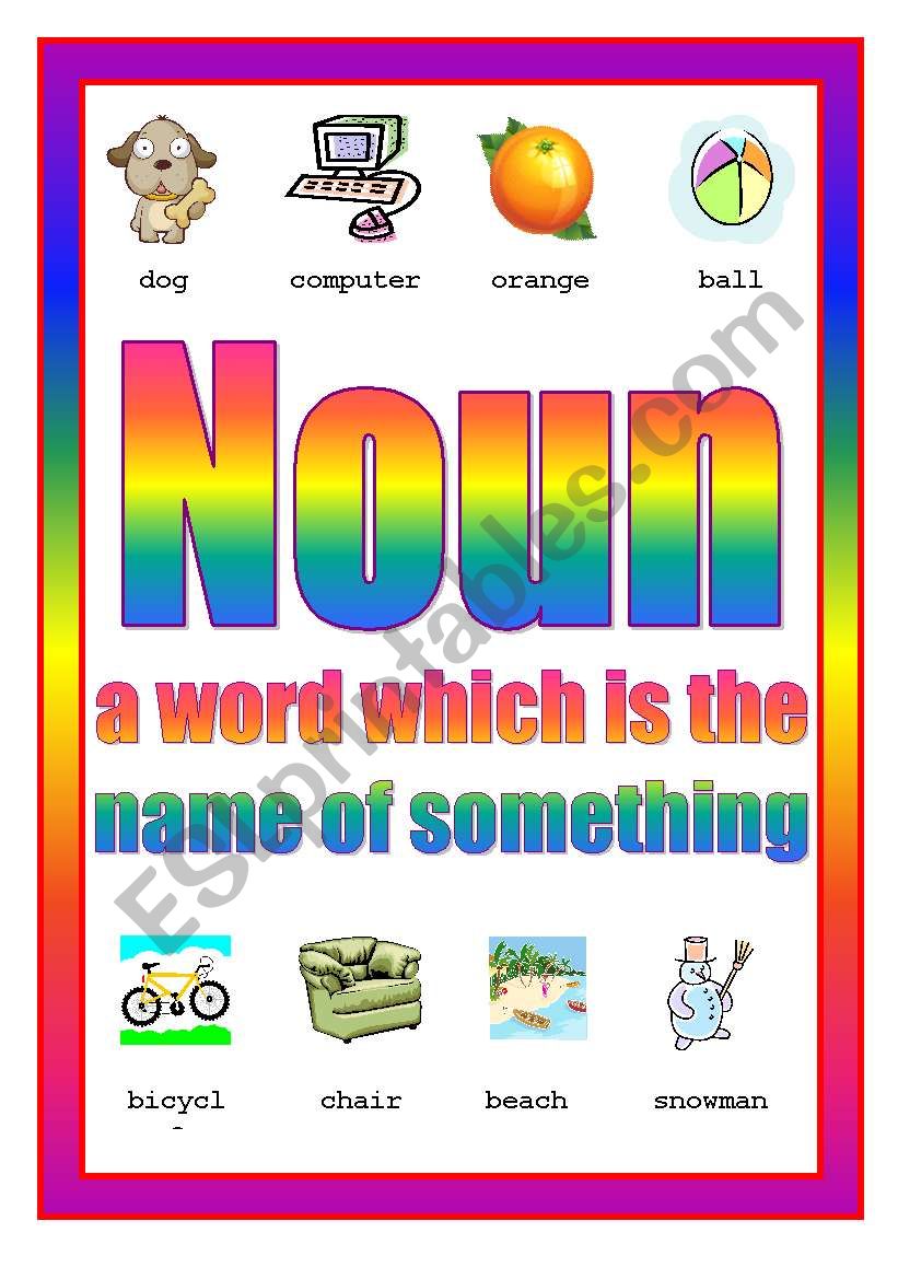 Nounn Poster 1st of 4 worksheet