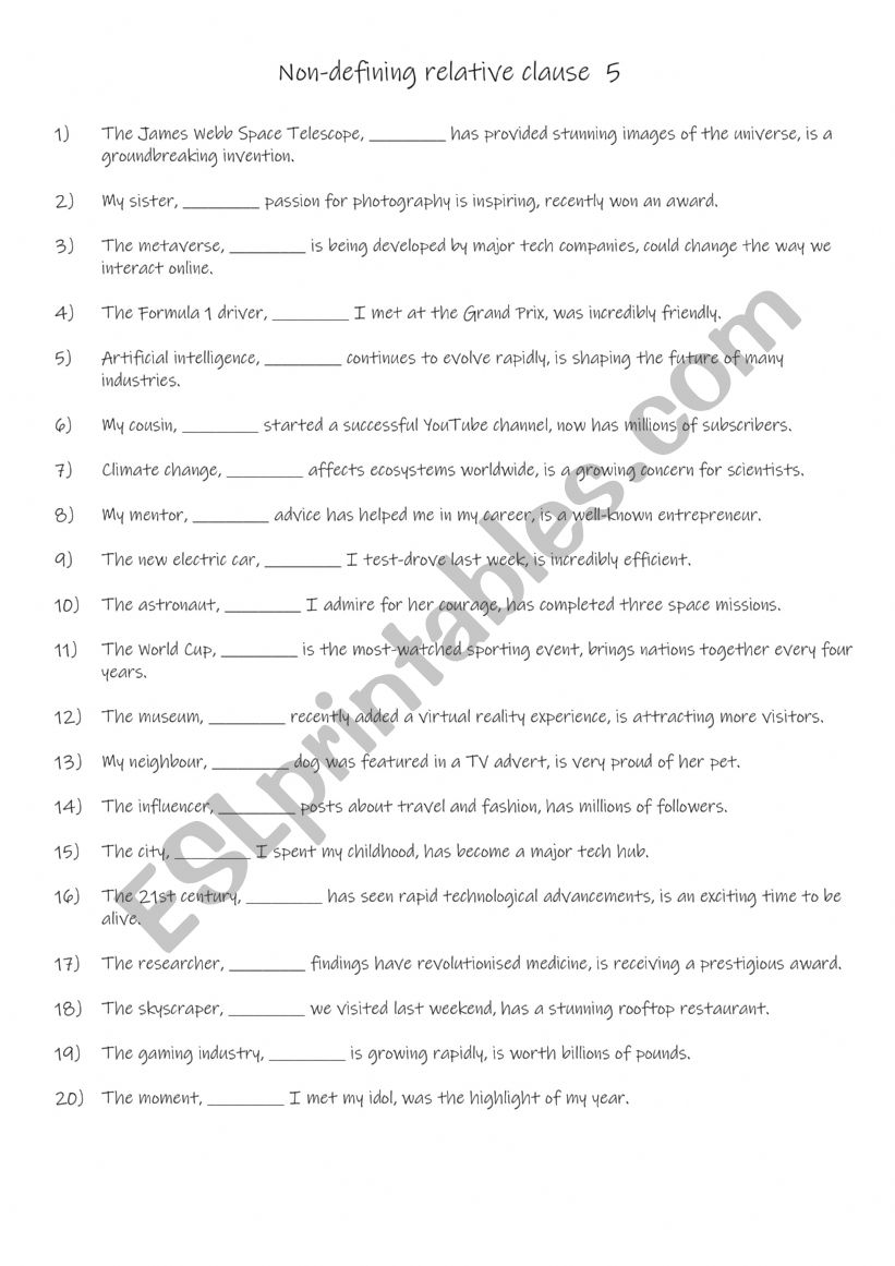 A2-B1 Non-defining relative clause  5