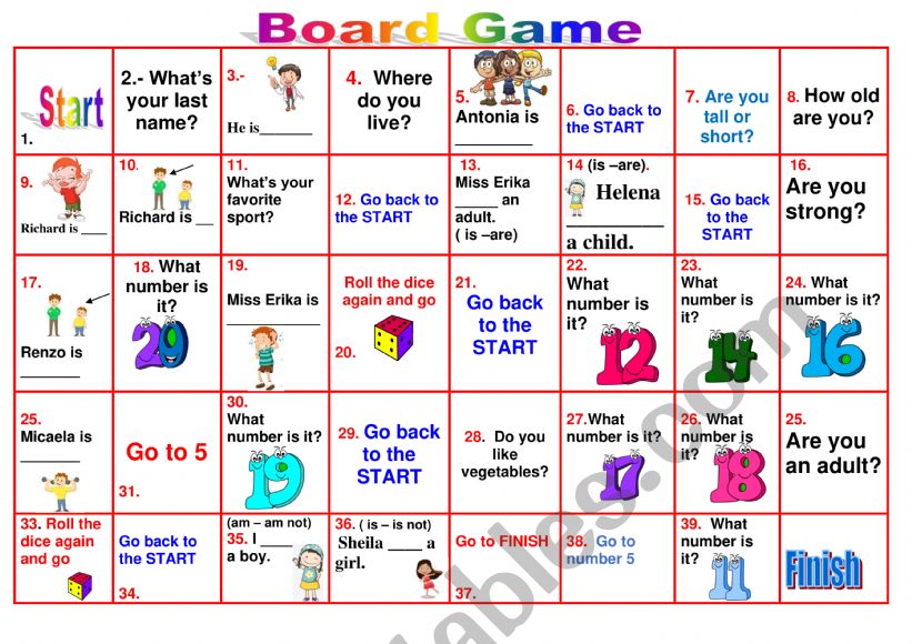 Speaking game activity worksheet