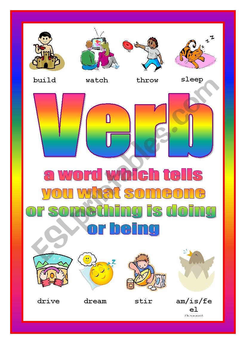 Verb Poster 2nd of 4 worksheet