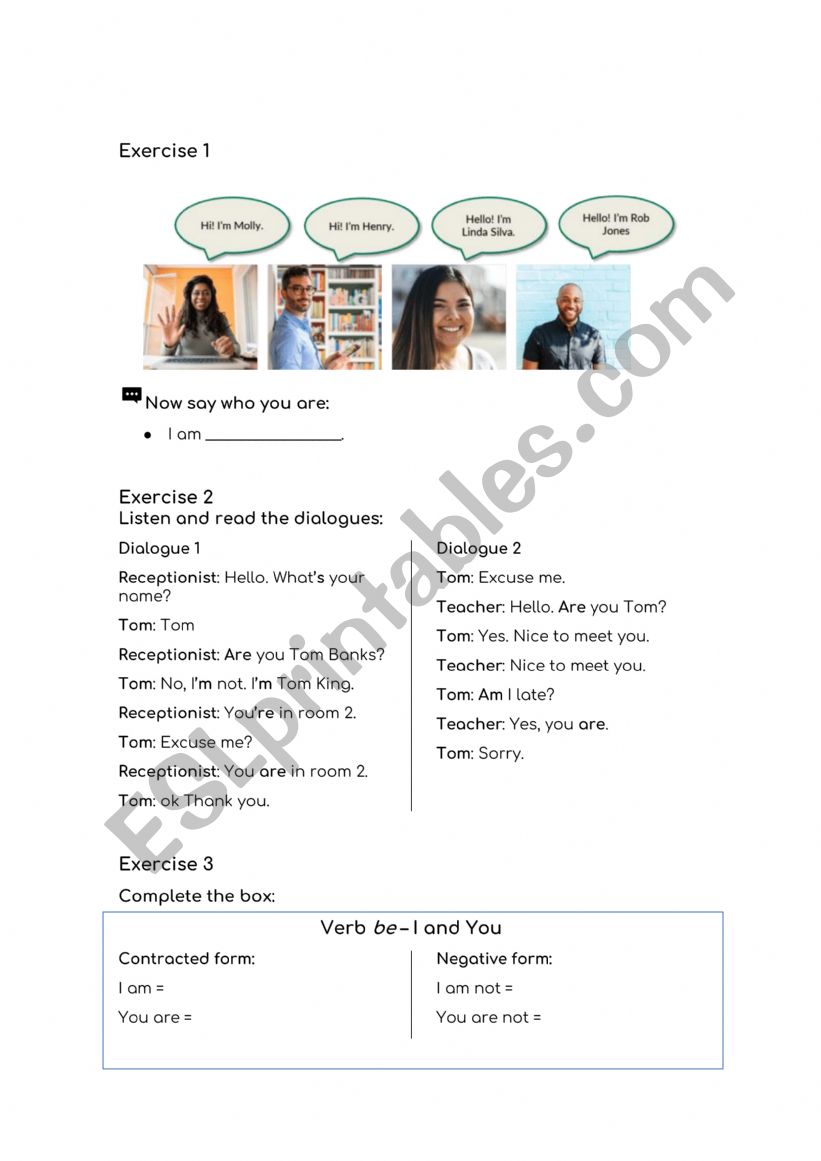 Hello. To be - I and You (Grammar).