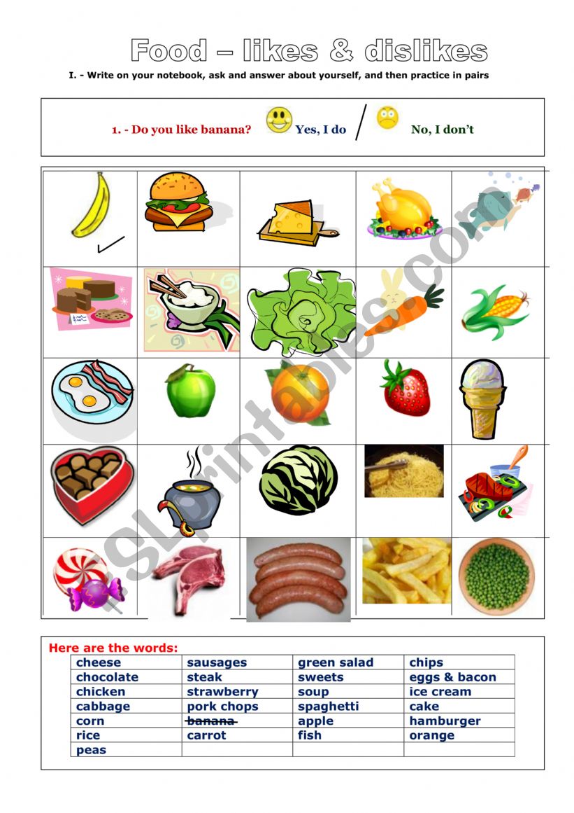FOOD  worksheet