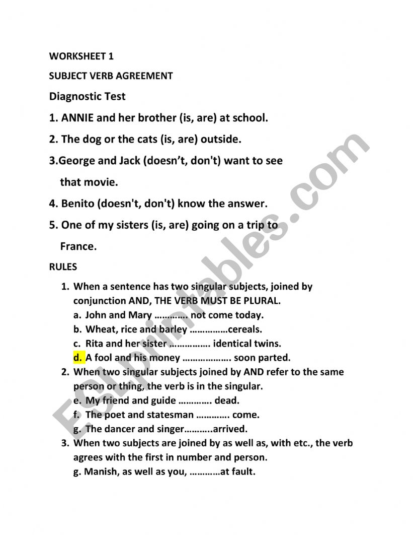 worksheet worksheet