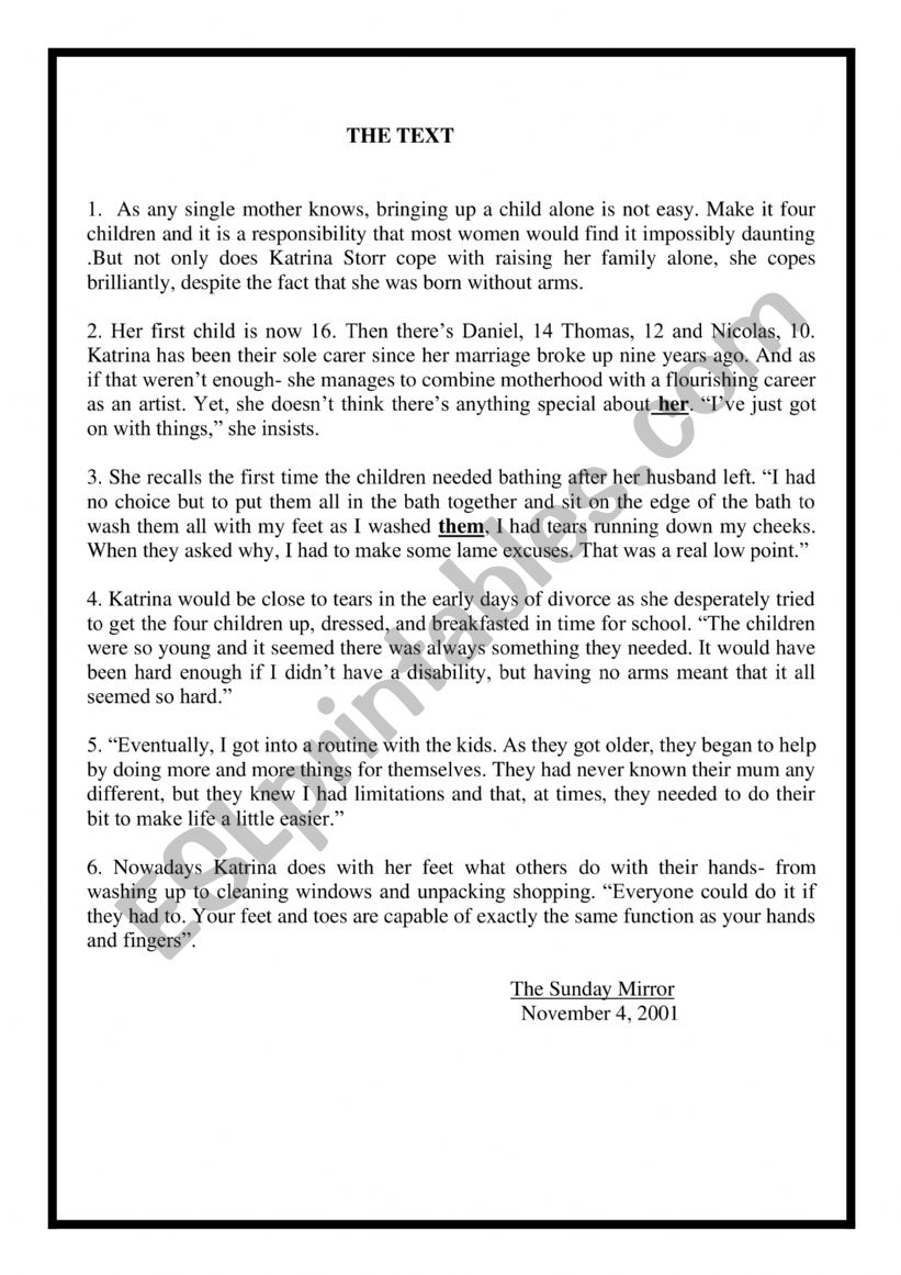 gender equality worksheet