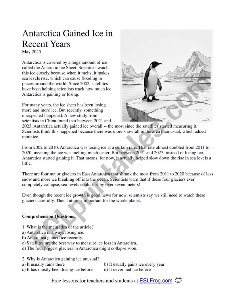 Antarctica Gained Ice in Recent Years