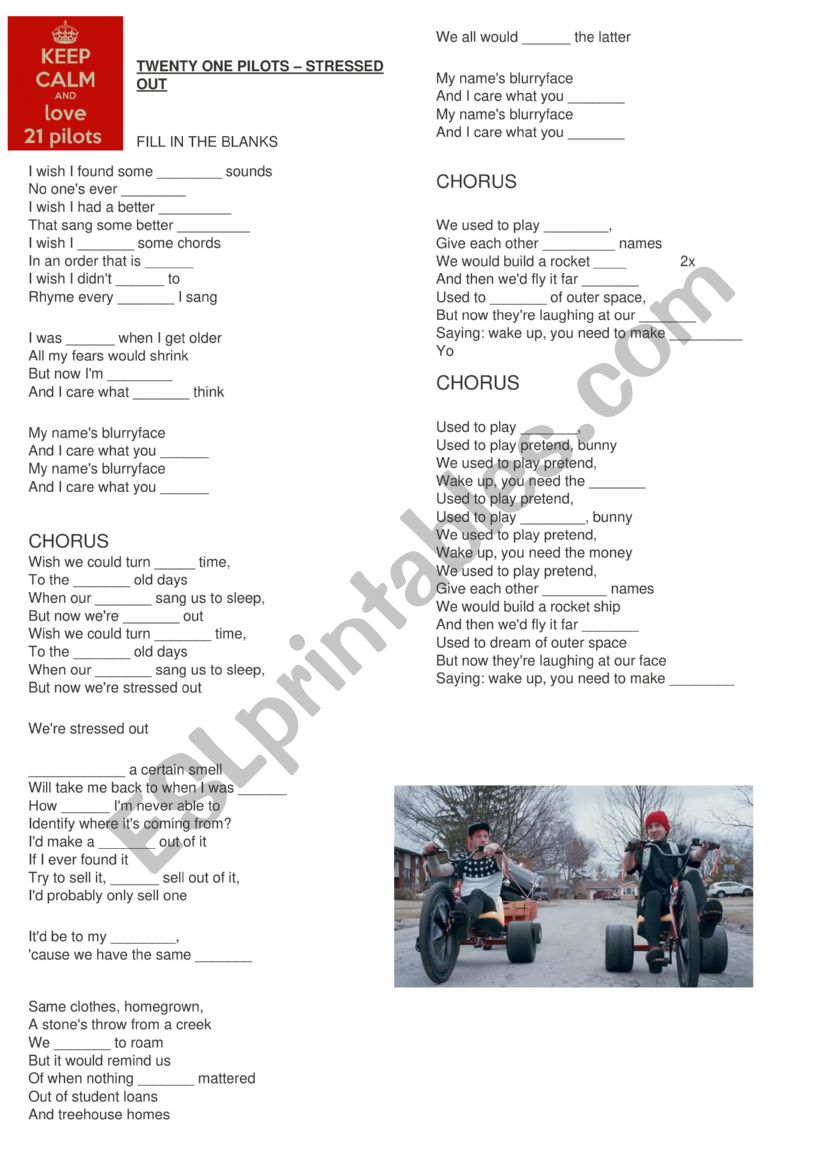 21 pilots worksheet