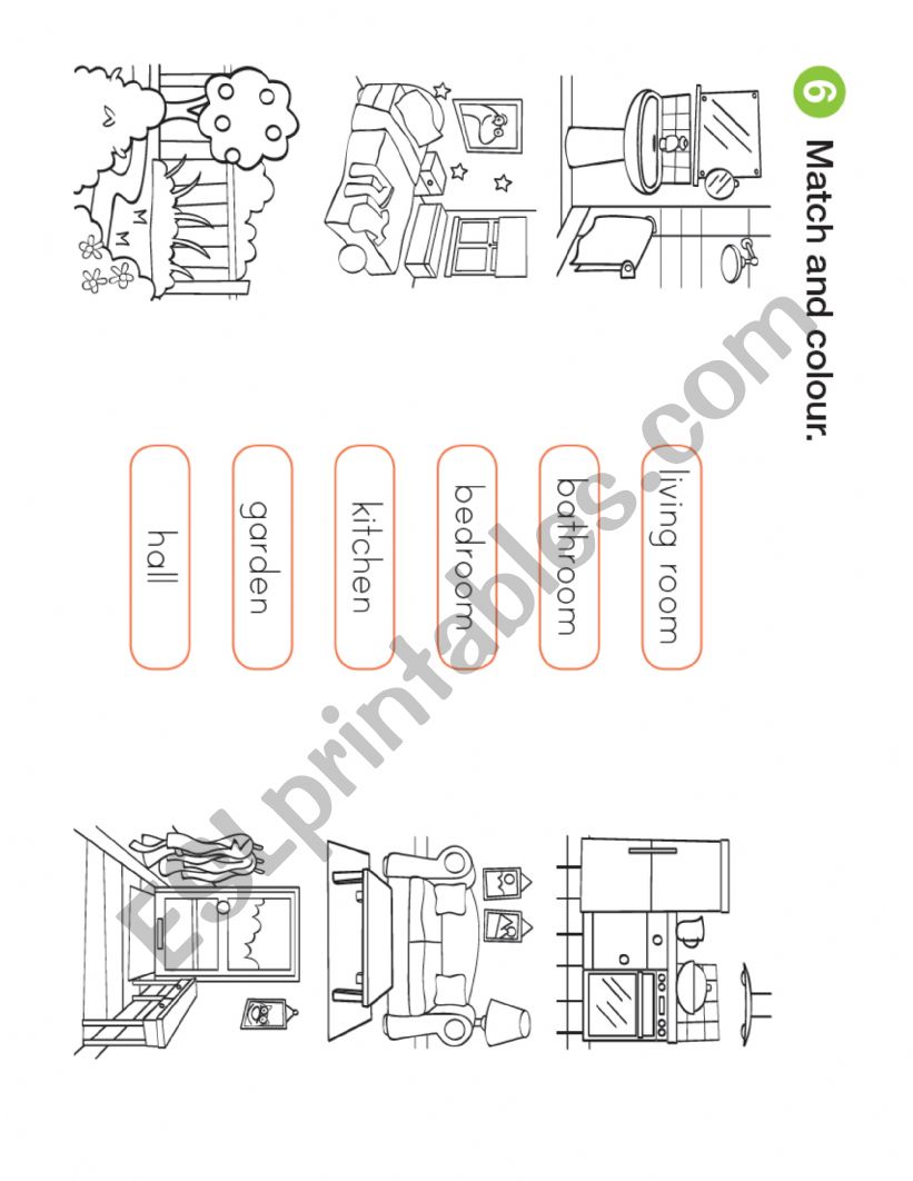 Parts of the house worksheet