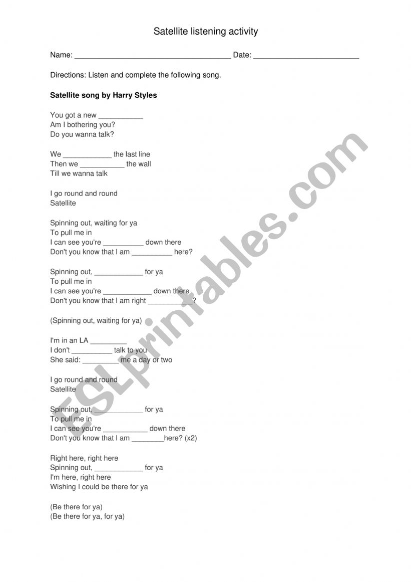 Satellite song by Harry Styles