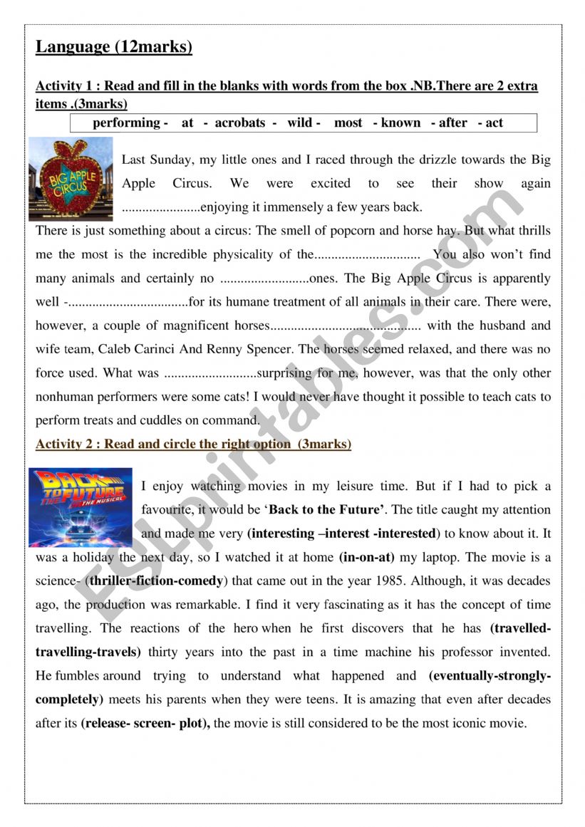 mid term test 3    9th forms  worksheet