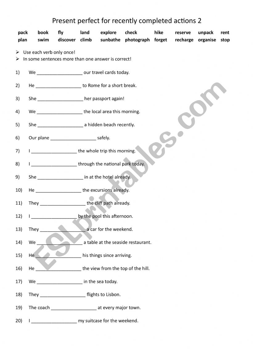 A1+-A2 Present perfect for recently completed actions 2