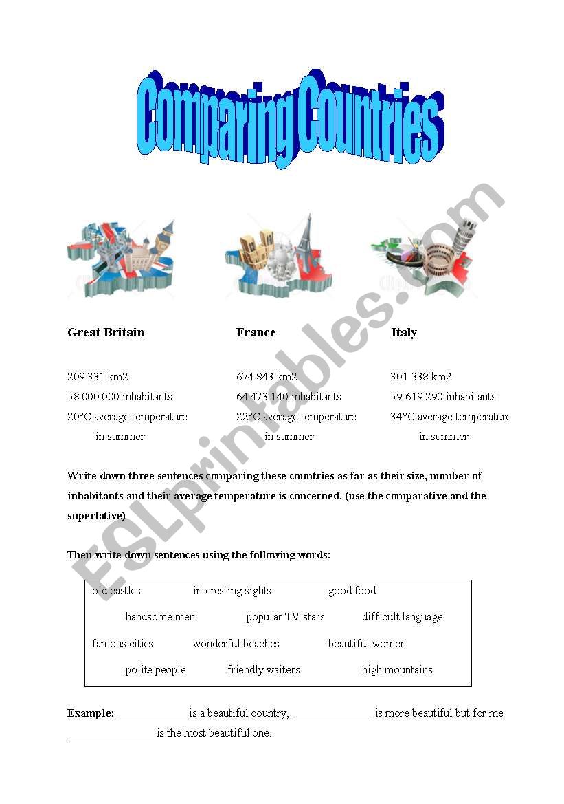 Comparing Countries worksheet