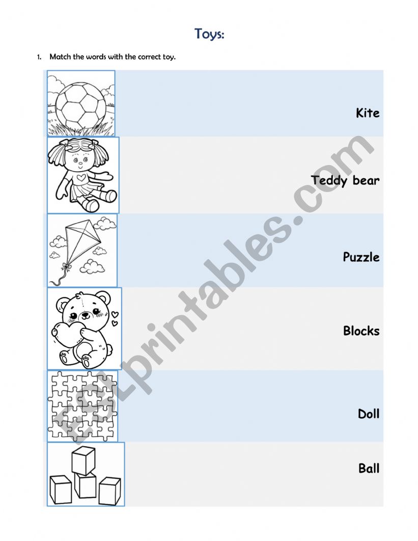 TOYS worksheet