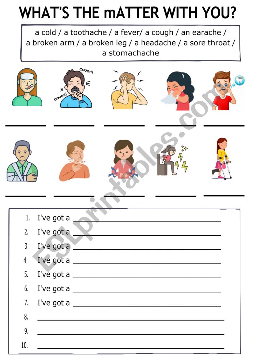 What�s the matter? worksheet