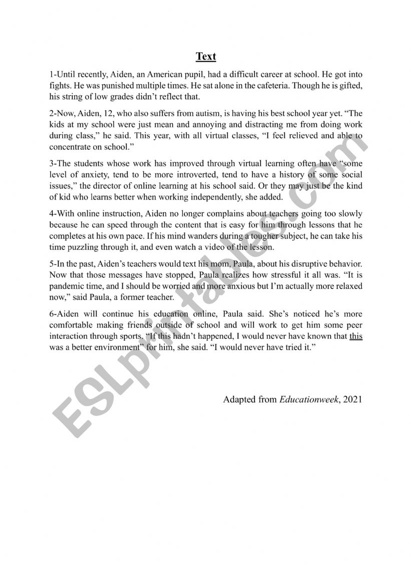 4th form 1 worksheet