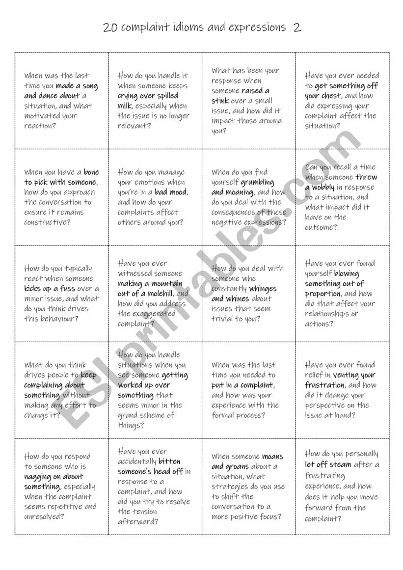 B1+-C1 20 complaint idioms and expressions 2