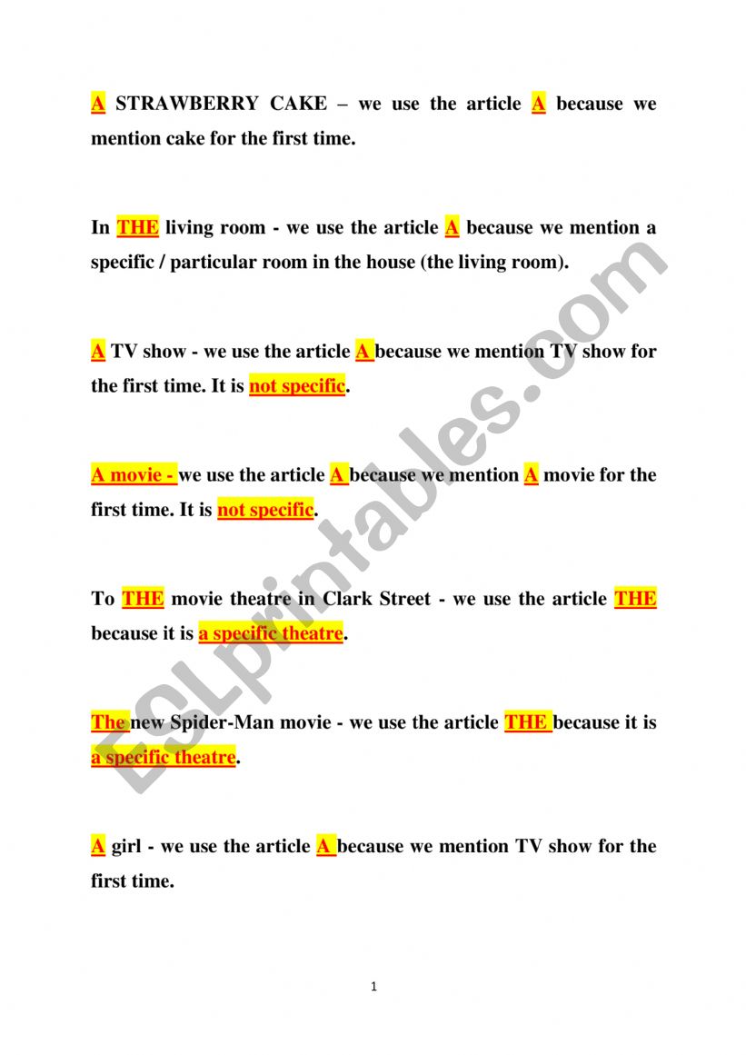 Why do we use certain articles