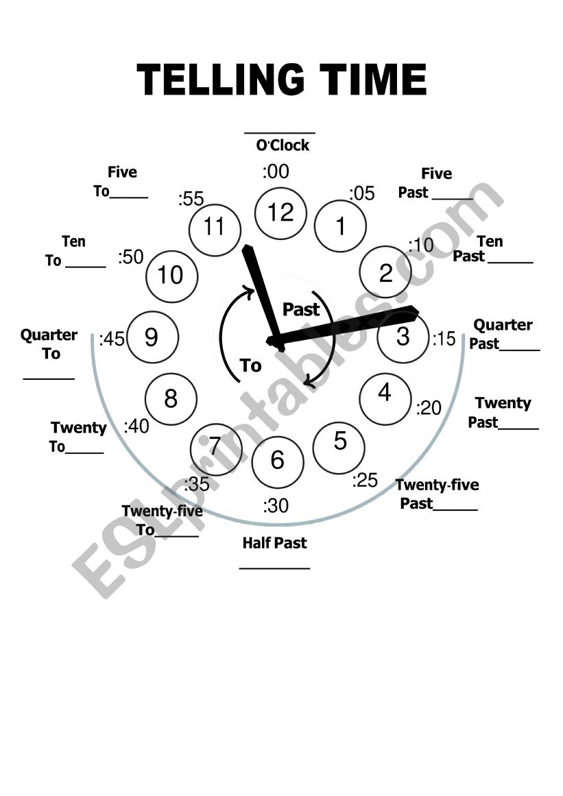 Telling the time worksheet