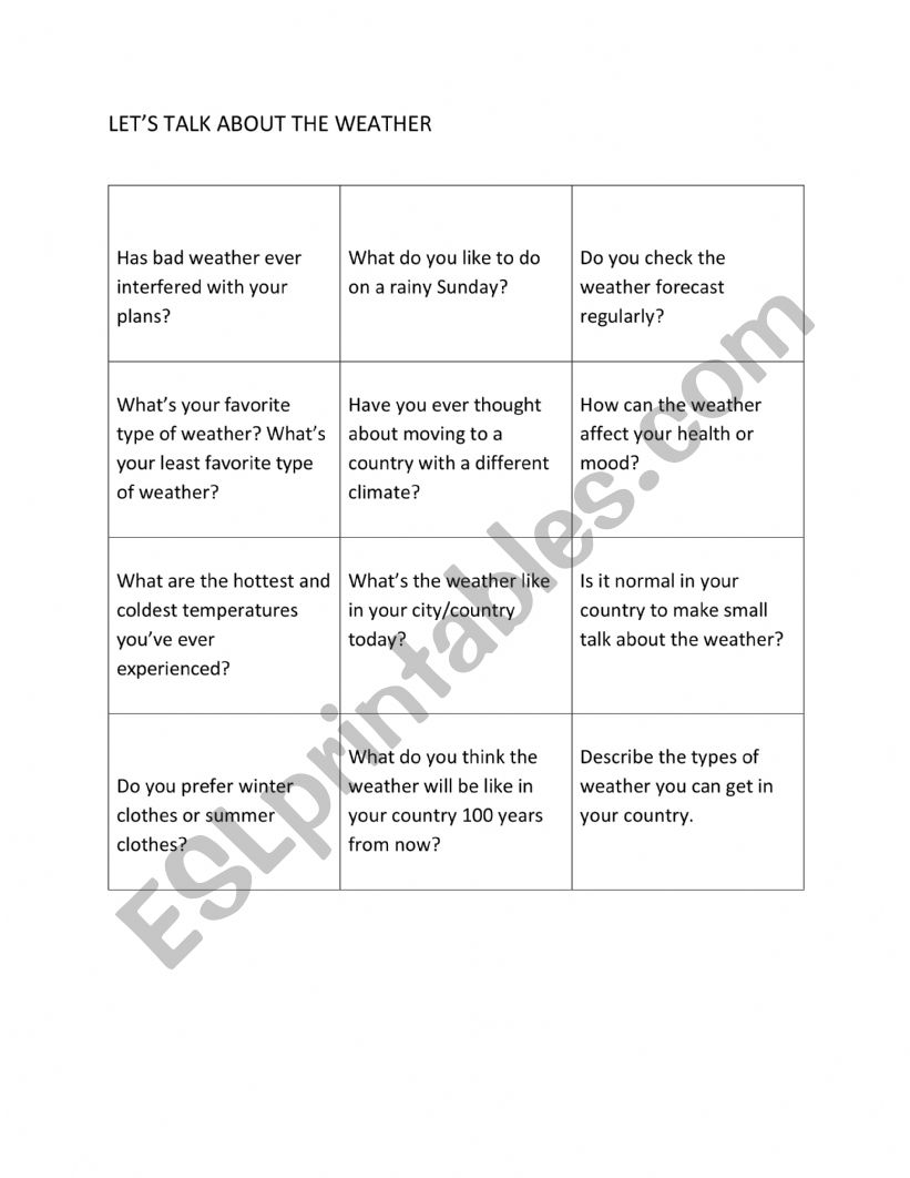 Job Interview worksheet