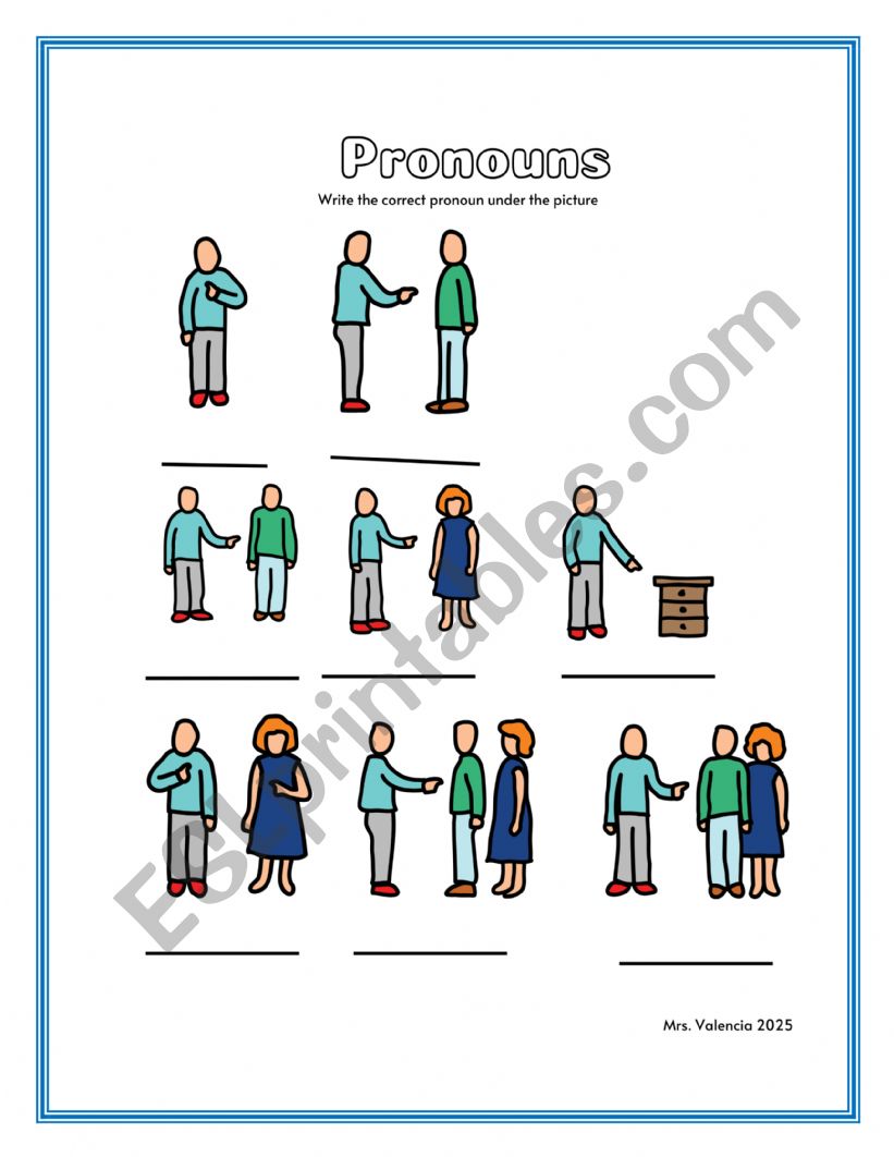Personal Pronouns worksheet