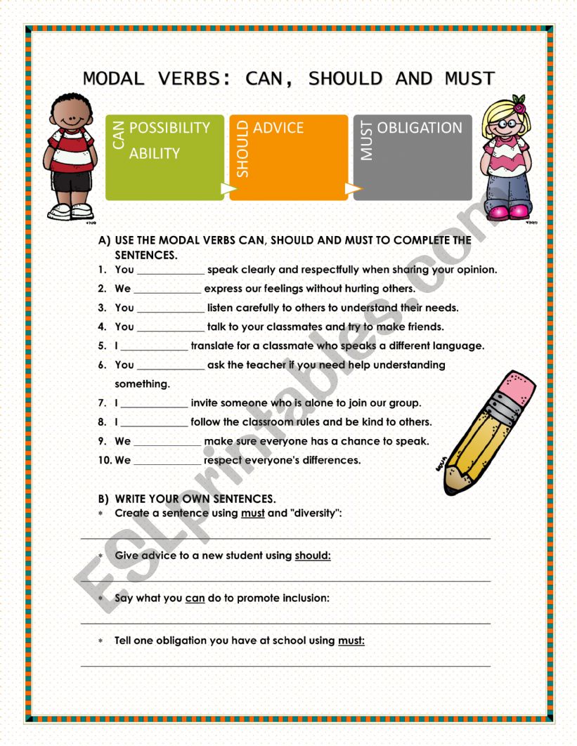 MODAL VERBS: CAN, SHOULD, MUST MODAL VERBS: CAN, SHOULD, MUST