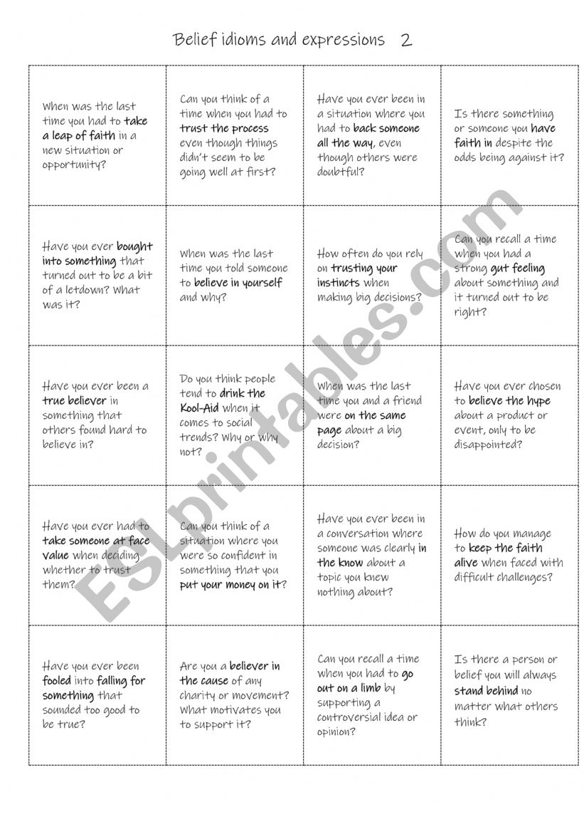 B1+-C1 Belief idioms and expressions   2