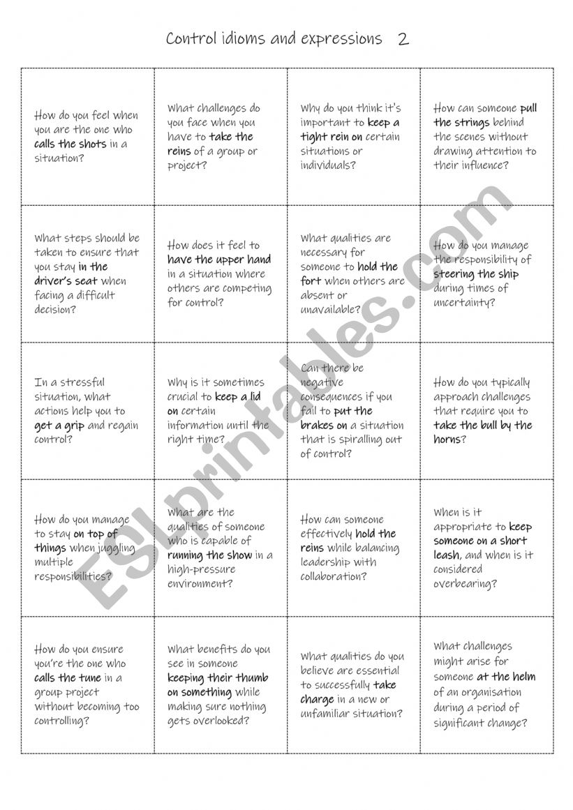 B1+-C1 In control idioms and expressions  2
