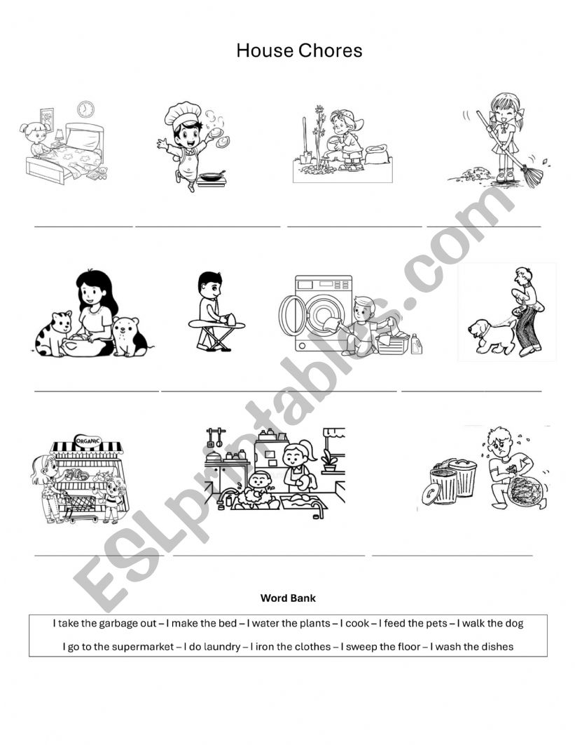 House Chores worksheet