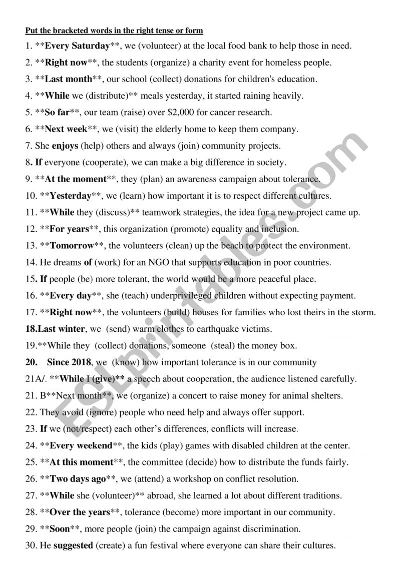 End of year review 9th form worksheet