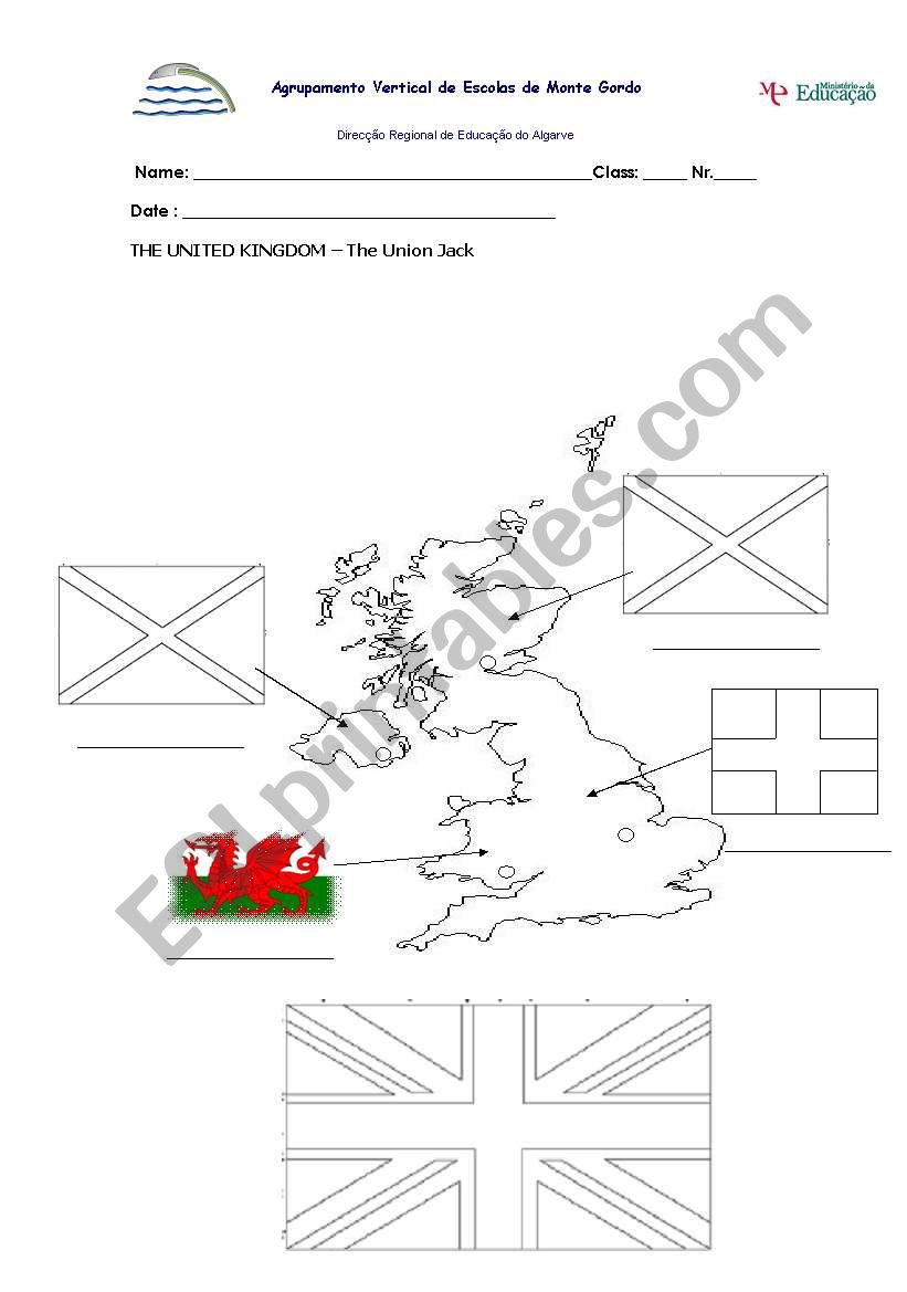 THE UK- UNION JACK worksheet