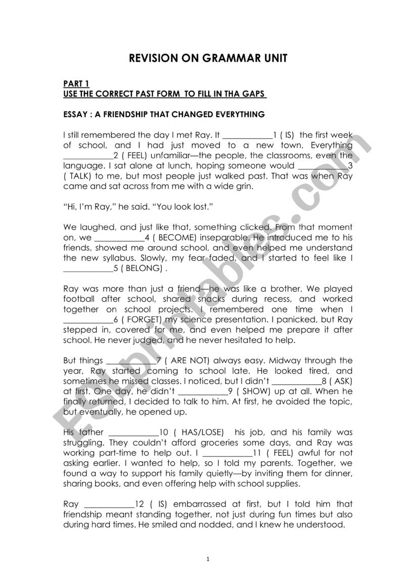 TEXT COMPLETION TASK worksheet