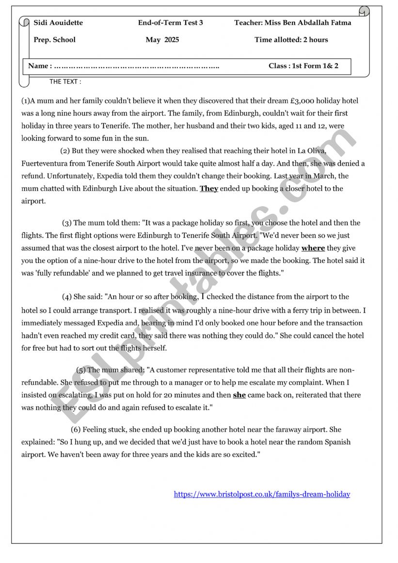 end term test 3 worksheet