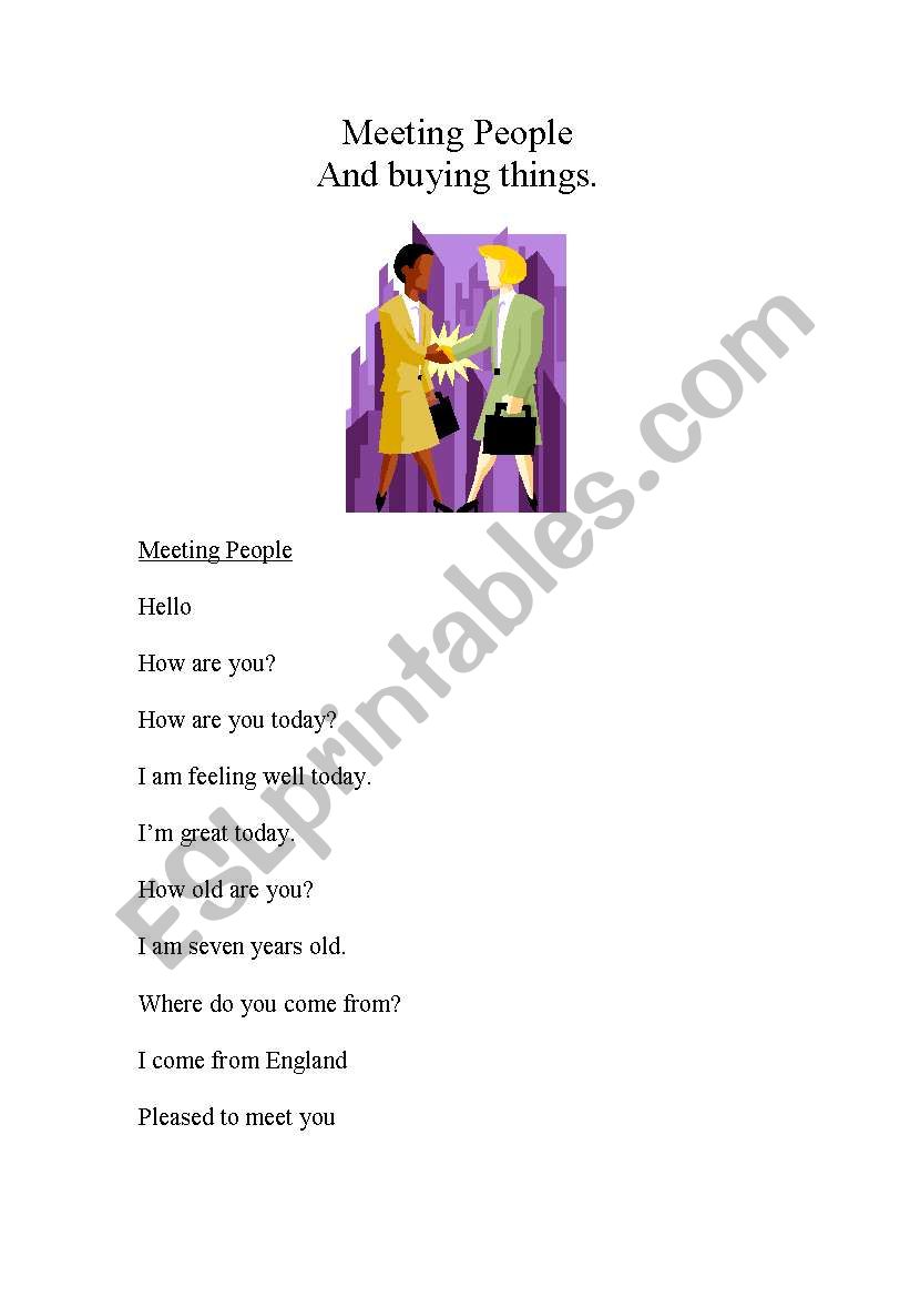 introductions worksheet