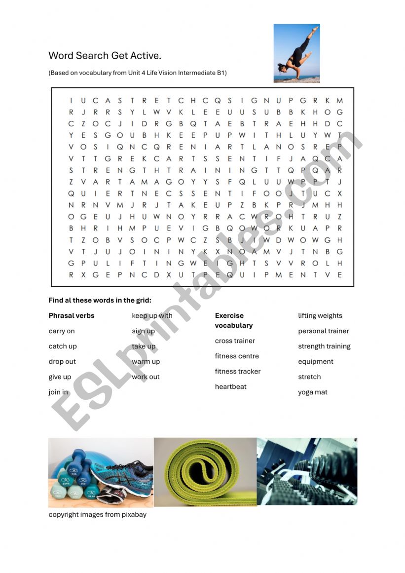 Word Search Get Active worksheet