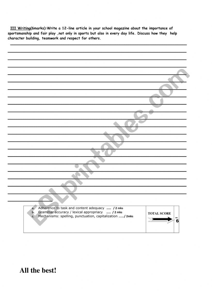 Writing as a product for 9th graders