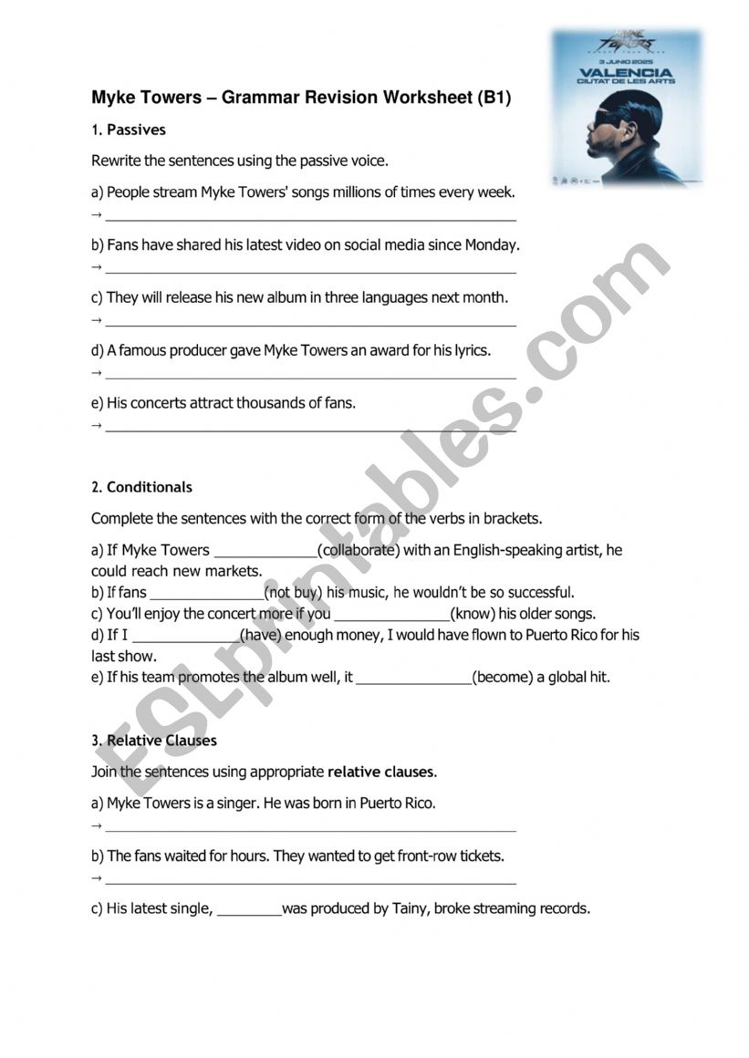 Myke Towers B1 grammar revision
