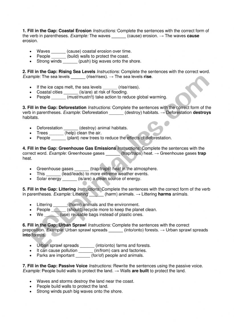 Coastalerosion  worksheet