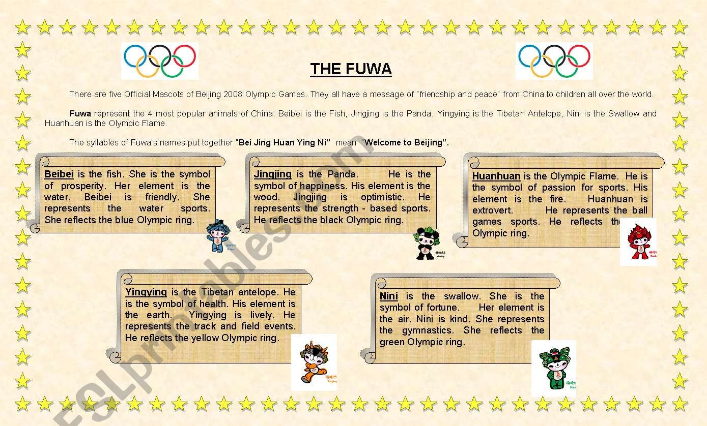 The Fuwa (complete worksheet) worksheet