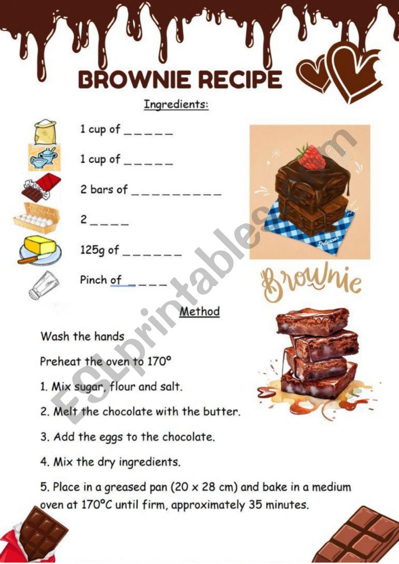 BROWNIE RECIPE worksheet