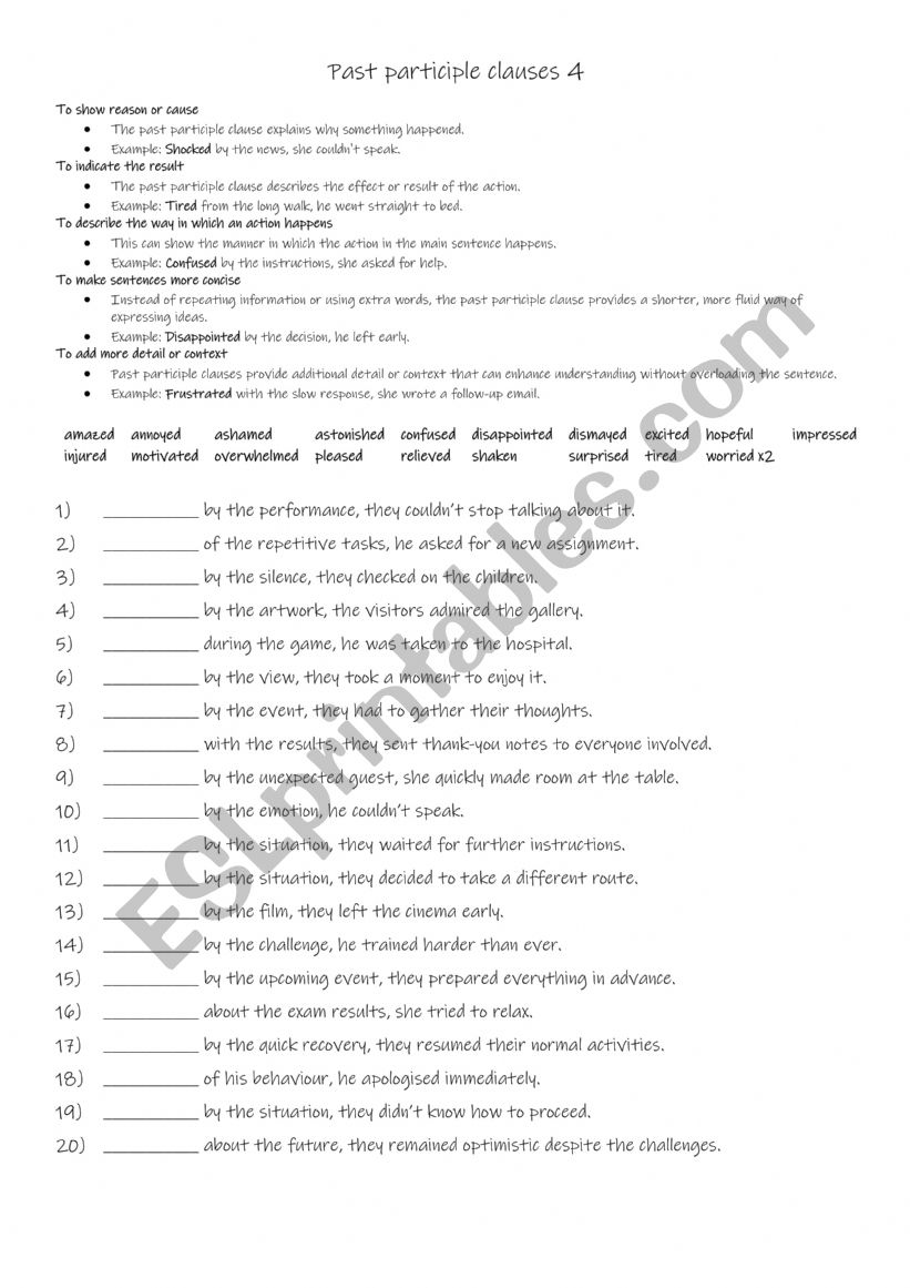 A2+-B1 Past participle clauses 4