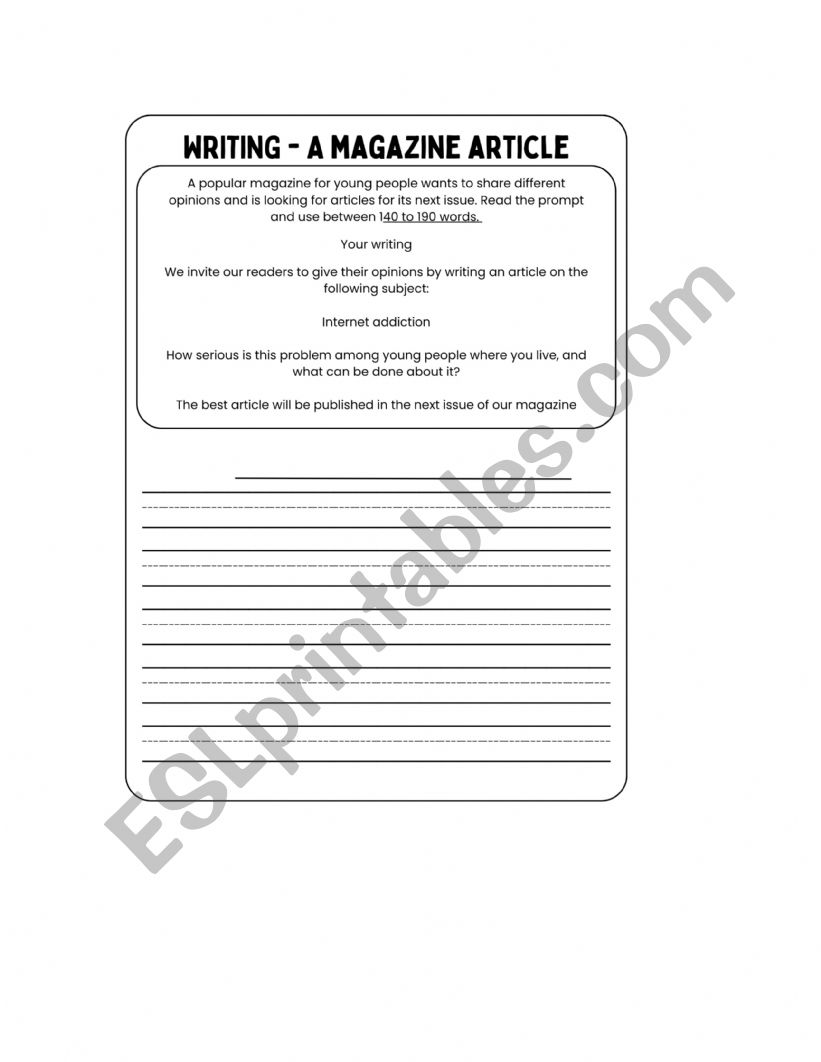 writing activity - a magazine article
