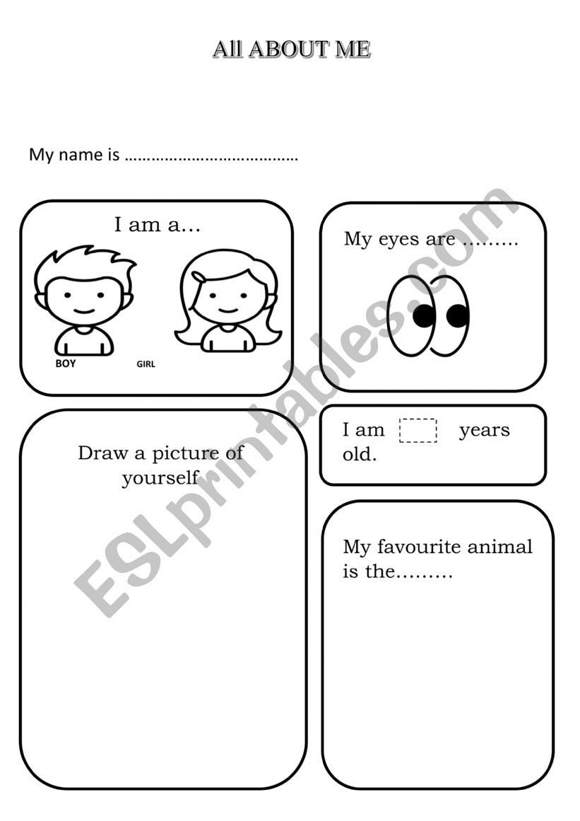 All about me worksheet