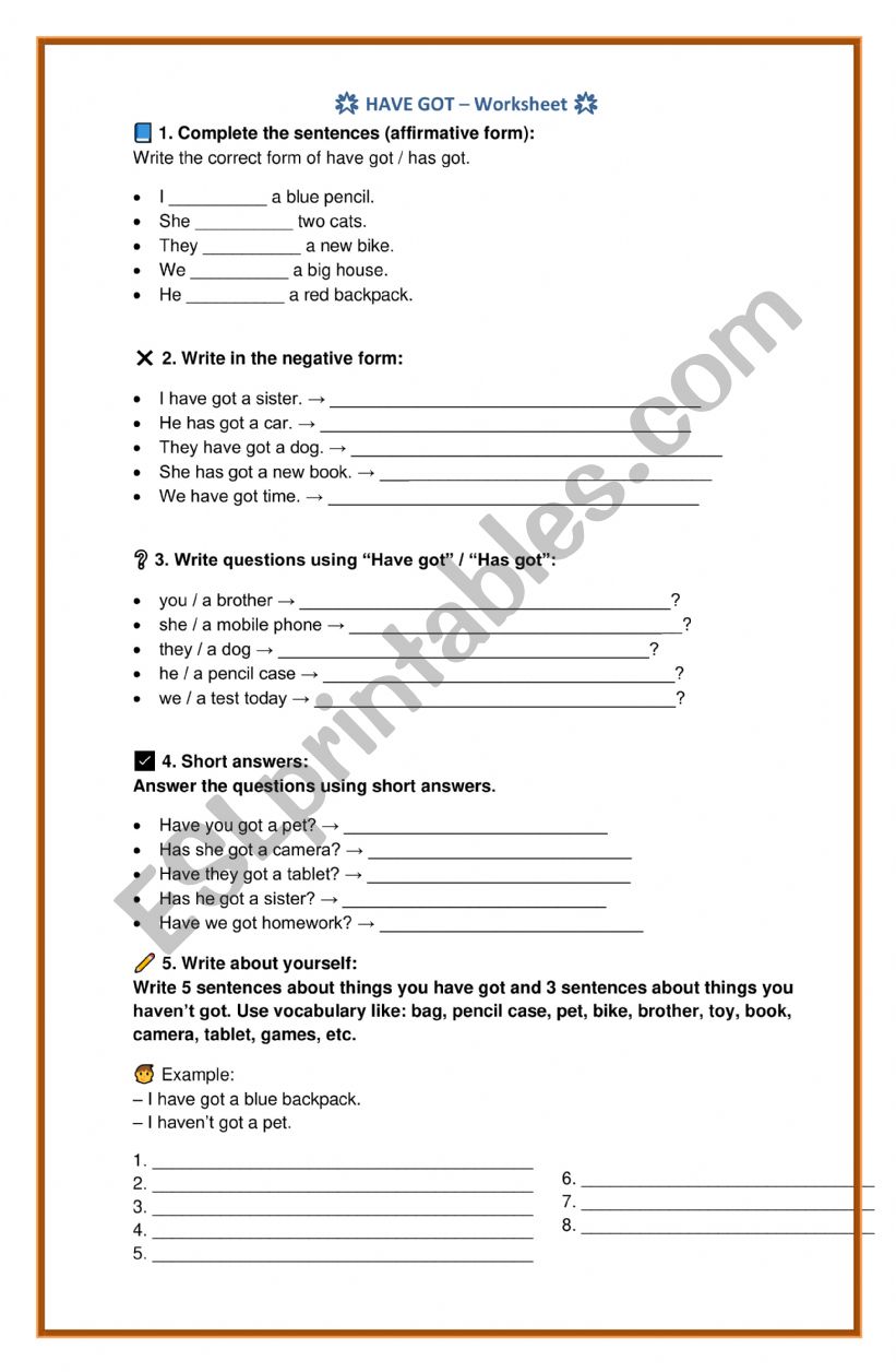 HAVE GOT - BRITIDH ENGLISH worksheet