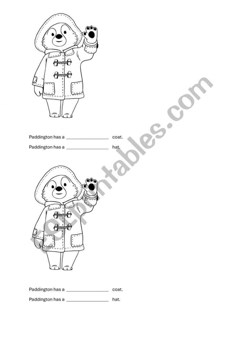 Paddington Writing Simple Sentences