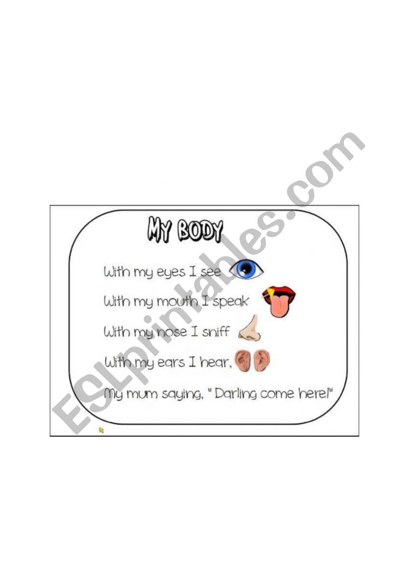 My Body worksheet