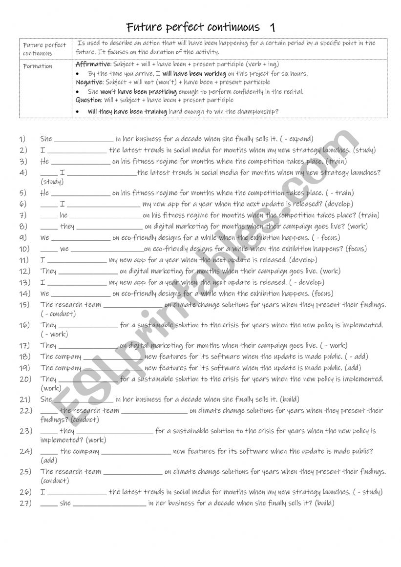 B1+-B2 Future perfect continuous 6