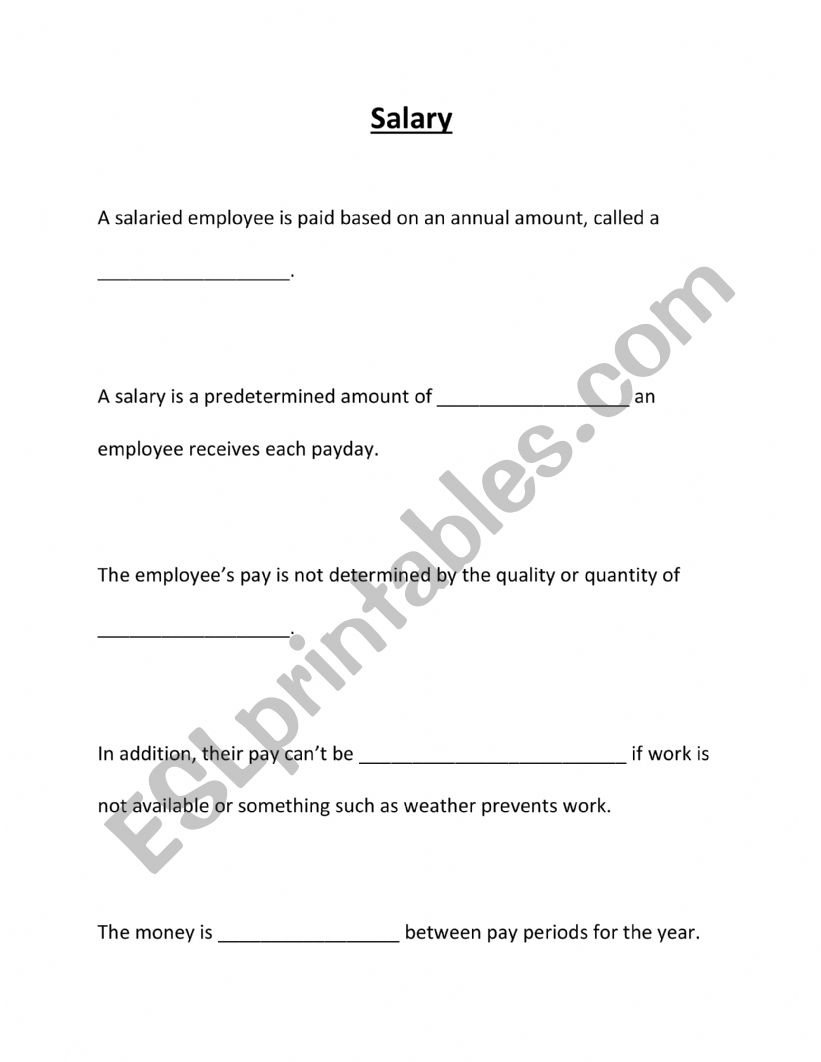 Salary worksheet