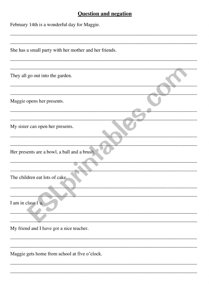 Present Simple Question and Negation